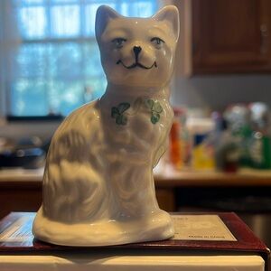 4 inch ivory porcelain cat from Belleek